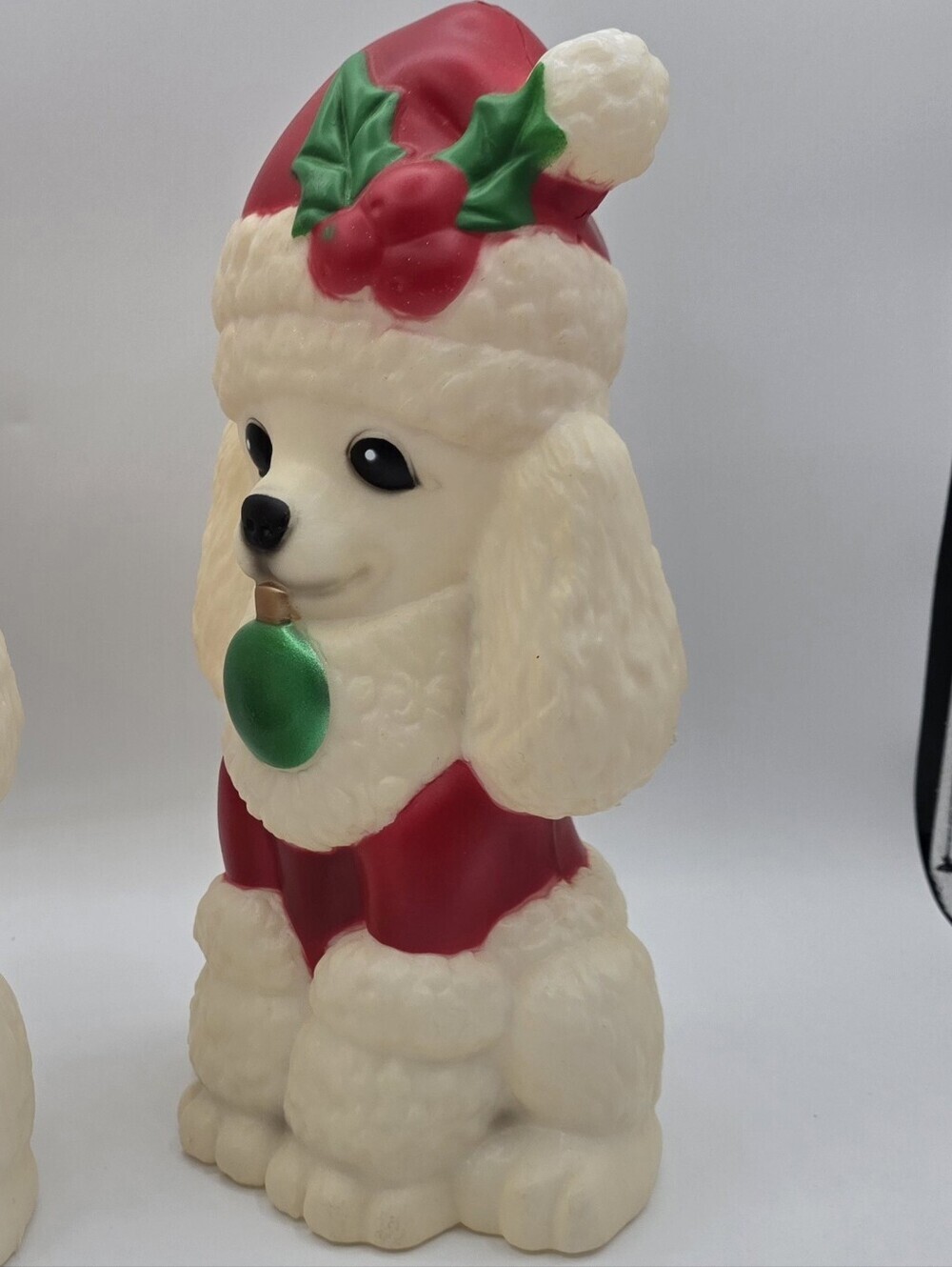 Christmas Blow Mold 11" White Poodle Dog Lover LED Light Up Decor Holiday Time - Picture 4 of 12